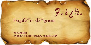 Fejér Ágnes névjegykártya